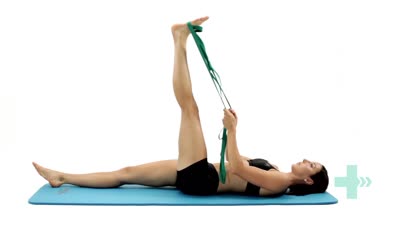 Hamstring stretch with strap