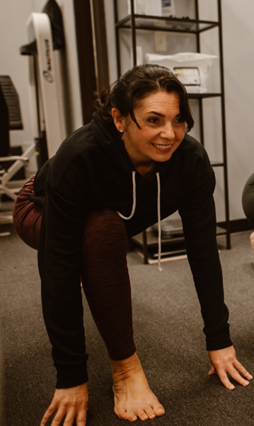 Woman exercising during menopause time of life